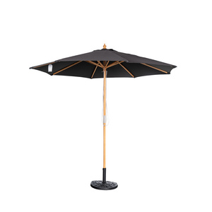 9ft 10FT Wooden Outdoor Patio Table Umbrella Market Garden Yard Beach Deck Cafe Decor Sunshade