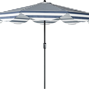 9 ft Outdoor Auto Tilt Patio Table Umbrellas with Fringe  Canopy  Luxurious Vintage Umbrellas for Lawn Pool Deck Balcony