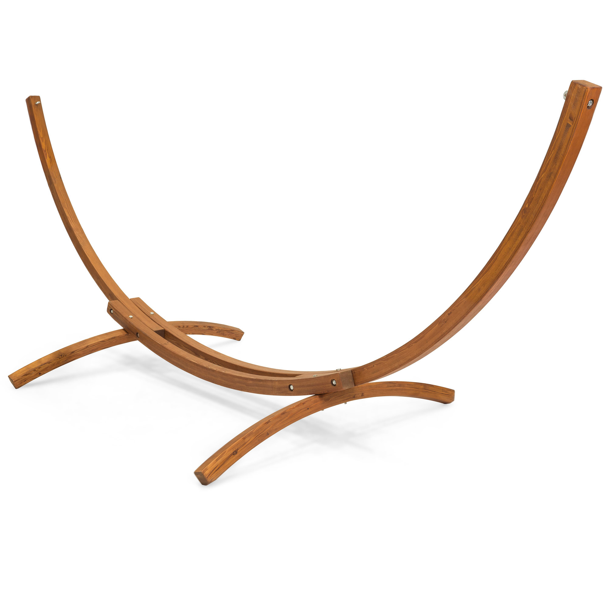 Patio  Hammock with Curved Arc Wooden Stand