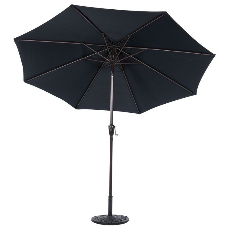 Patio Umbrella Outdoor Table Market Umbrella with umbrella hole Push Button Tilt/Crank, 6 Ribs