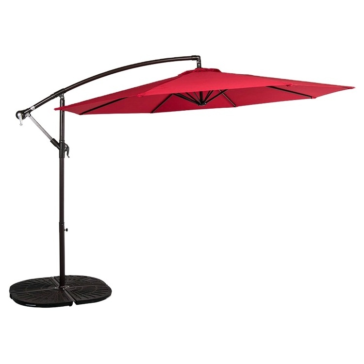 10 Ft Offset Cantilever Hanging Banana Patio Umbrella Freestanding Outdoor Parasol adjustable Market Umbrella Promotional