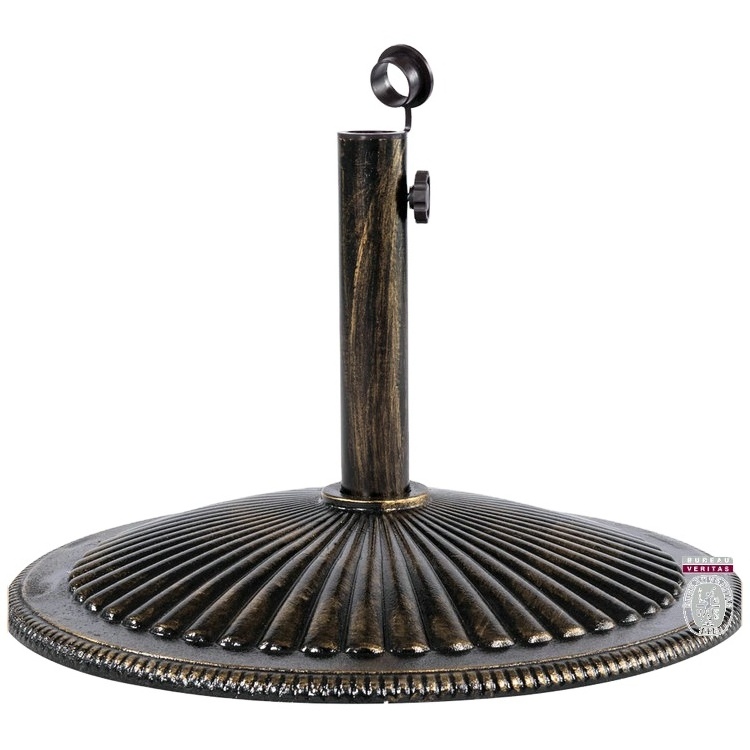 50lbs Heavy Duty Bronze Cast Iron Steel Stand Patio Umbrella Base w/Bronze Finish for Outdoor Yard Patio