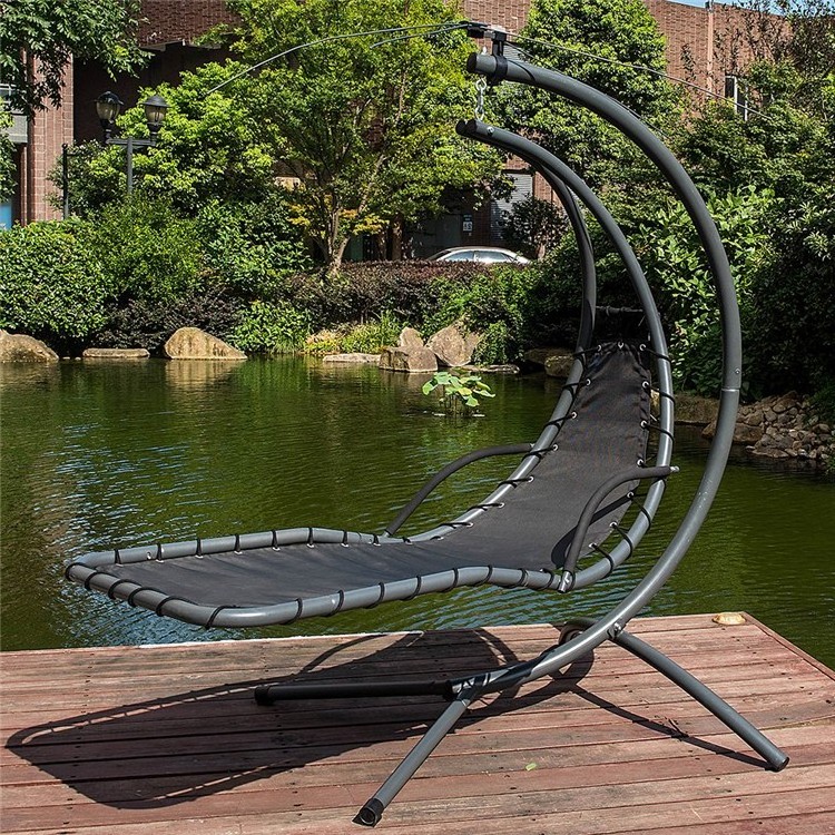 Hanging Chaise Lounger Chair Arc Stand Air Porch Swing with canopy