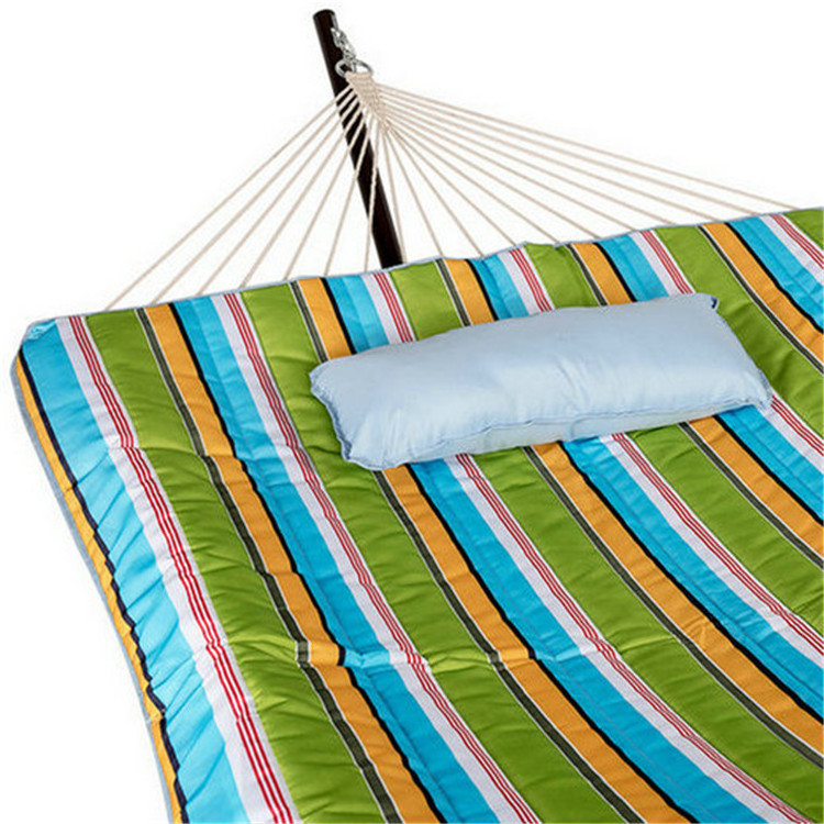 2 person Hammock with Spreader Bars and Detachable Pillow hanging hammock