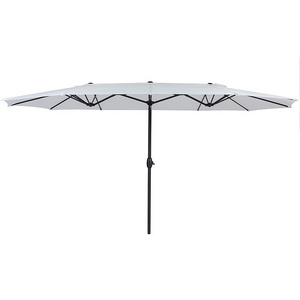 15 FT Twin Patio  Large Hanging Umbrella Canopy Market Double-Sided Umbrella