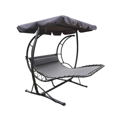 Outdoor 2 Person Adult Porch Swing Hammock Hanging Chaise Lounge Chair Seat With Canopy