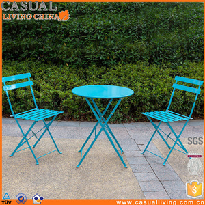 Folding French Metal Bistro Table Chair Sets