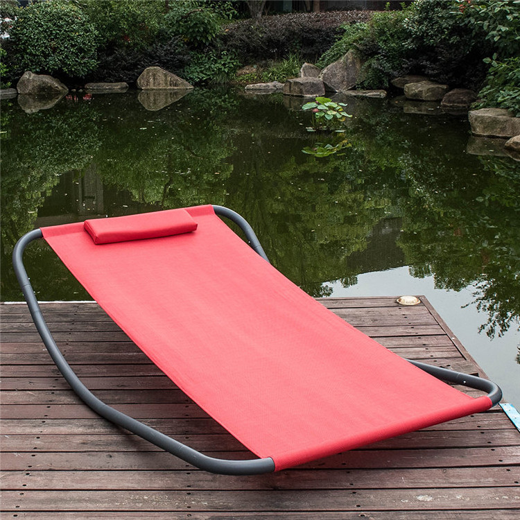 Hammocks Patio Garden Outdoor Rocking Lounger Hammock Swing Bed with Pillow