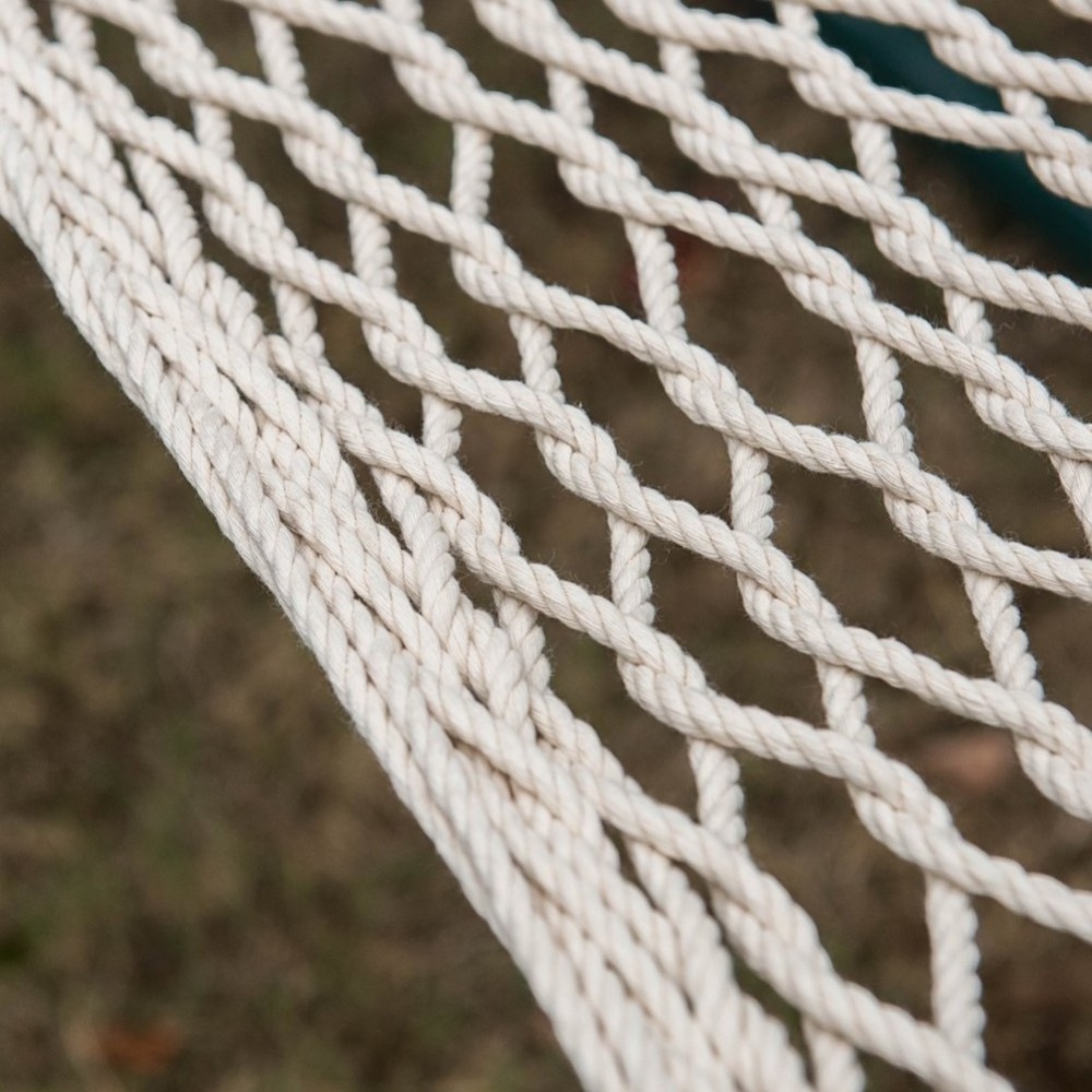 Free Sample Cotton Rope Double Net Hammock with Wood Spreader