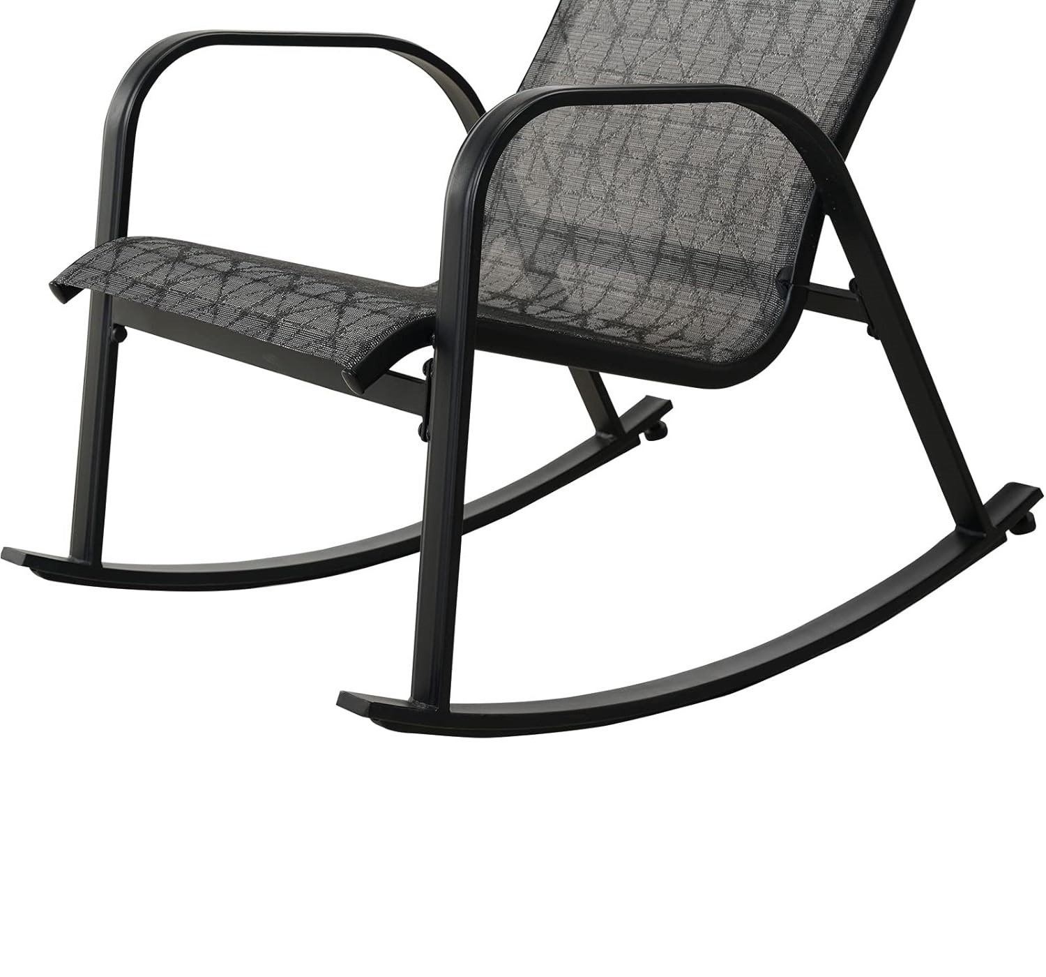 Patio Outdoor Rocking Chair Mesh Sling Rocking Chair Seating Outside for Front Porch Garden Patio Backyard