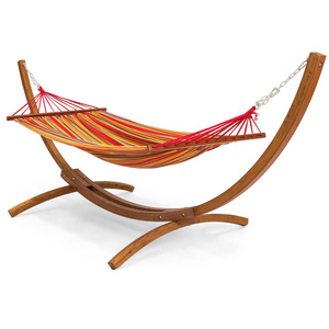 Patio  Hammock with Curved Arc Wooden Stand