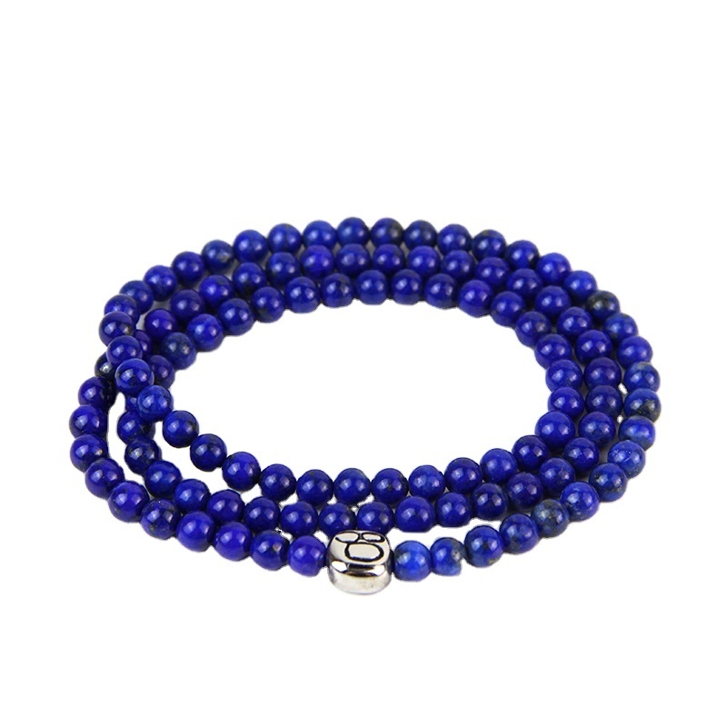 Pasirley Wholesale Natural Stone Lapis Lazuli 108 Buddha Beads Bracelet High Quality  Charm Bracelet Jewelry