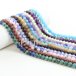 Wholesale Natural Gemstone Round Stone Beads   Smooth Real Precious for jewelry making