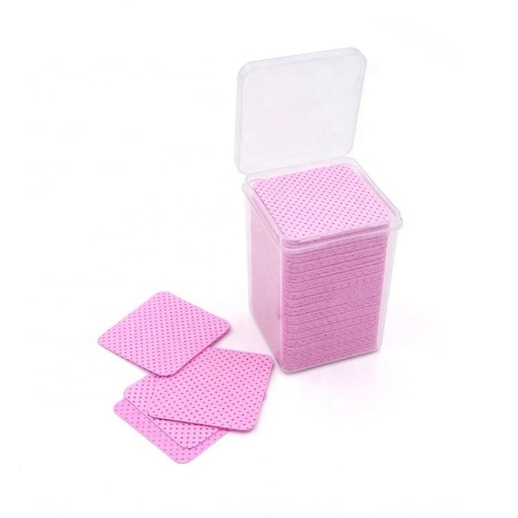 Eyelash Extensions Glue Lint Free Pink Glue Wipe Lashes Adhesive Nozzle Cleanser Wipes White Cotton Pad