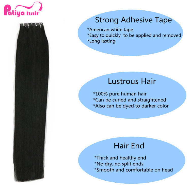 Natural Black Silky Straight Tape Ins Eurasian Virgin Hair High Quality Vietnamese Raw Hair Tape In Extensions Human Hair