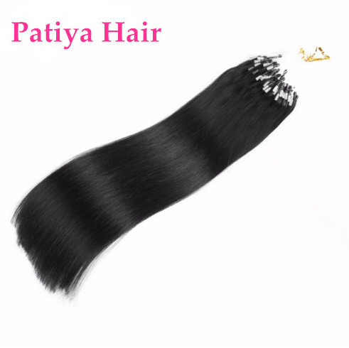 Micro Loop Ring Links Brazilian Remy Virgin Human Hair Extensions 1g/s 100g Straight Micro Bead Hair Pieces