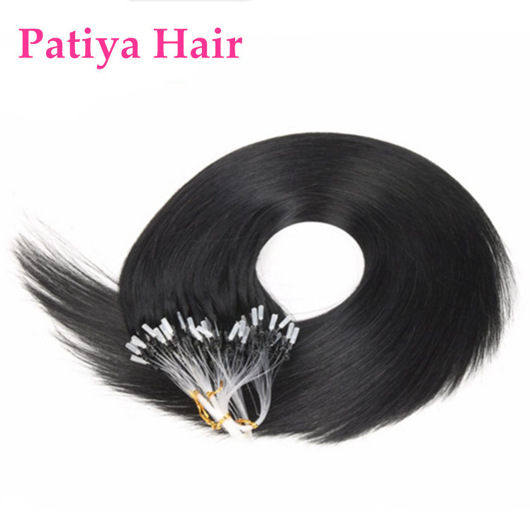 Micro Loop Ring Links Brazilian Remy Virgin Human Hair Extensions 1g/s 100g Straight Micro Bead Hair Pieces