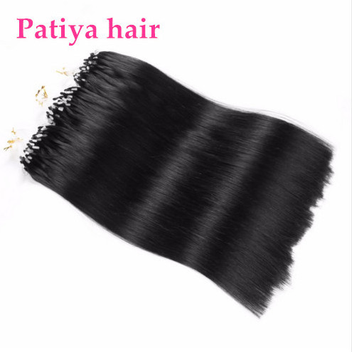 Micro Loop Ring Links Brazilian Remy Virgin Human Hair Extensions 1g/s 100g Straight Micro Bead Hair Pieces