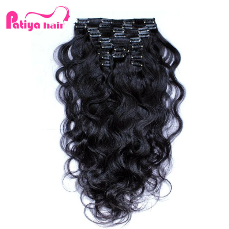 Wholesale Best Virgin Hair Vendors Double Weft Cip in Hair Extensions Eurasian Body Wave Vietnamese Raw Human Hair Clip Ins