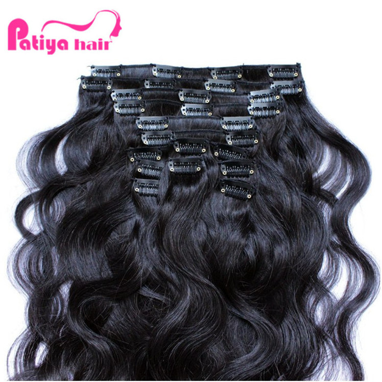 Wholesale Best Virgin Hair Vendors Double Weft Cip in Hair Extensions Eurasian Body Wave Vietnamese Raw Human Hair Clip Ins