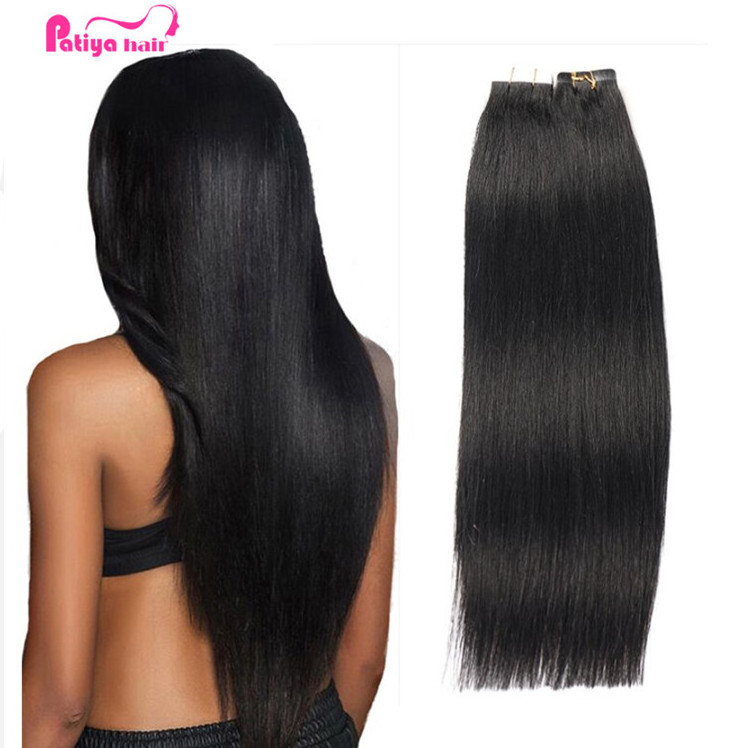 Natural Black Silky Straight Tape Ins Eurasian Virgin Hair High Quality Vietnamese Raw Hair Tape In Extensions Human Hair