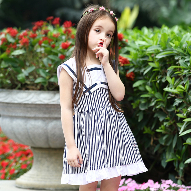 new summer wholesale custom Baby Girl Clothes sleeveless Casual Fashion pleated lovely princess skirt little girl's dress