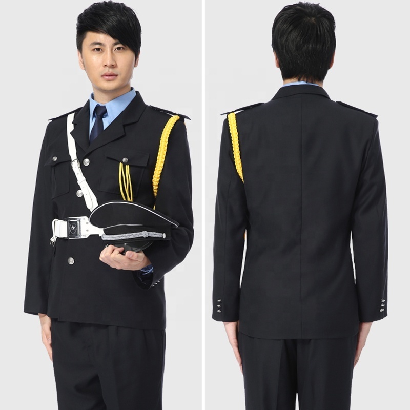 Factory Supply Wholesale Warm Up Security Guard Suit Uniforms Of Black Security Guard Suit Jackets