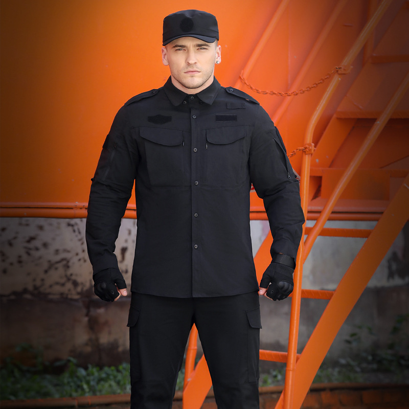 Wholesale Price Directly Cheap janitor gatekeeper work wear public gate man coat security guard uniform set