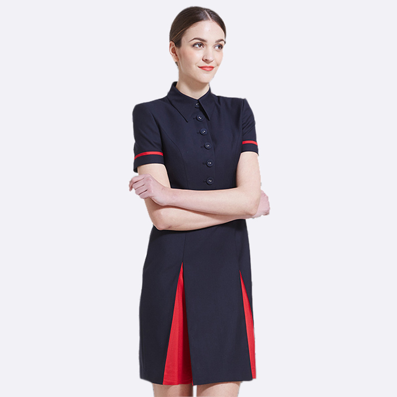 High Quality OEM Service Airline Dress Wear Flight Stewardess Uniform for Airline for Women with Custom Design Logo OEM or ODM