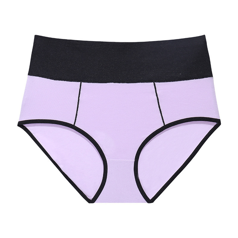 Women Cotton Stretch Underwear Ladies Mid-high Waisted Briefs Panties