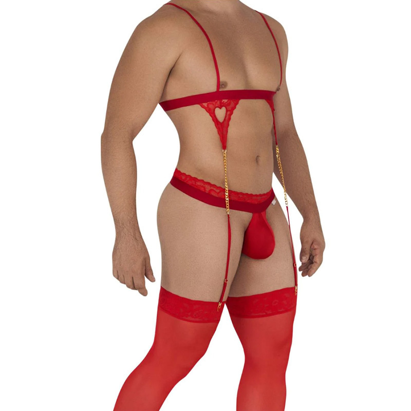 3 Pieces See Through Mens Thong Outfit Mens Underwear Men's sexy underwear Hot Lace Lingerie Costume