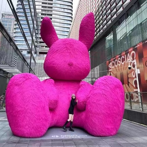 Giant inflatable Plush cartoon model stage animal Rabbit flocking advertising amusement party decoration playground park