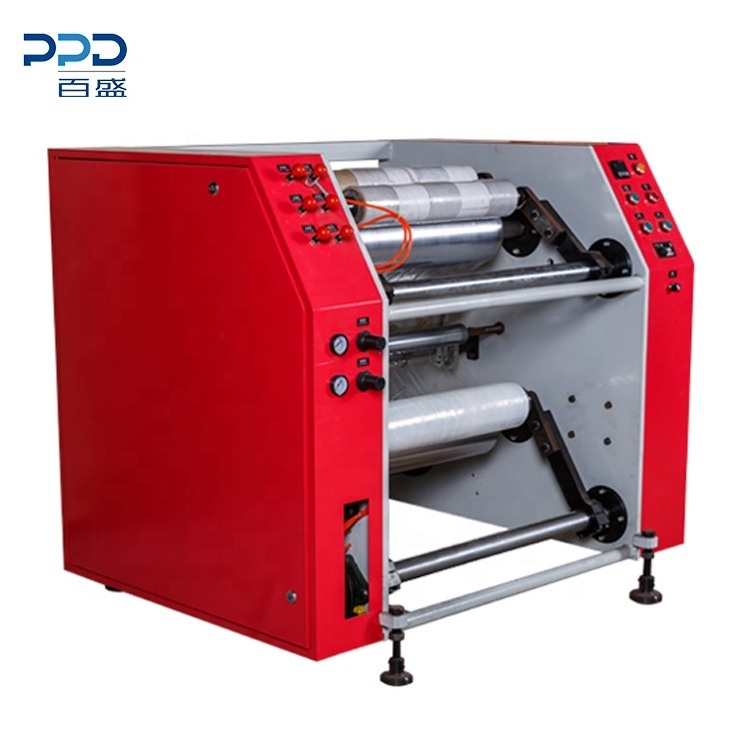 Multi-functional semi automatic food cling film,PE/PVC stretch film slitter rewinder machine