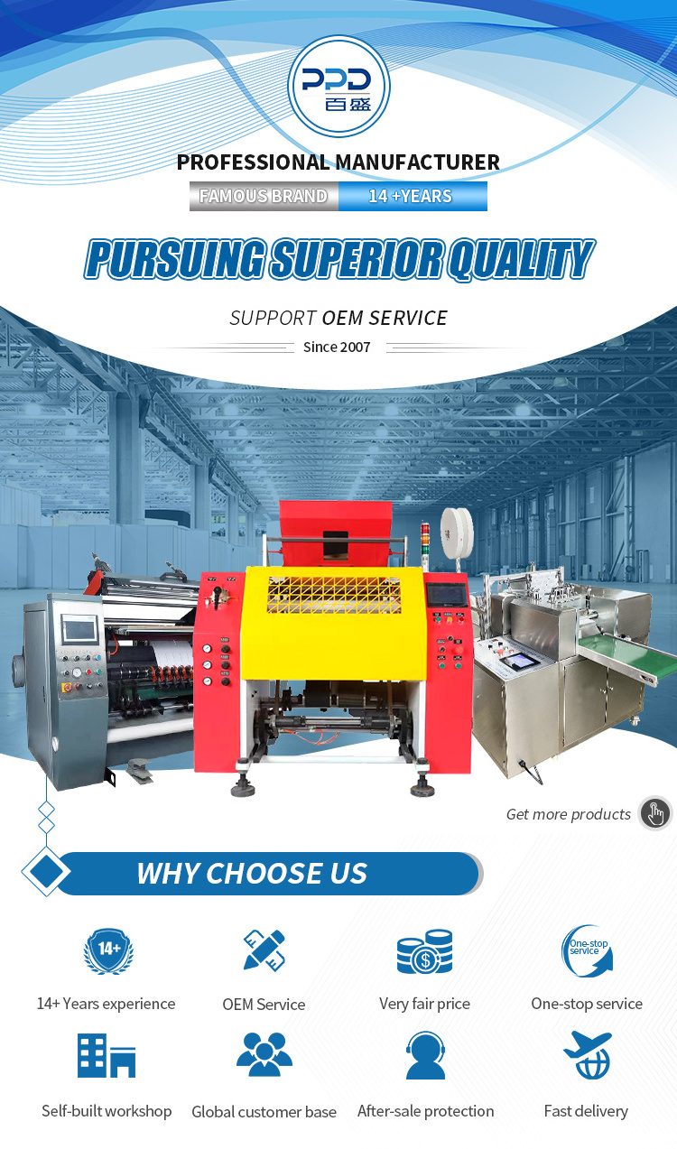 Multi-functional semi automatic food cling film,PE/PVC stretch film slitter rewinder machine