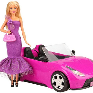 hot selling Convertible and Doll Pack Fashion Girl doll racing car Pink Convertible  Car for doll