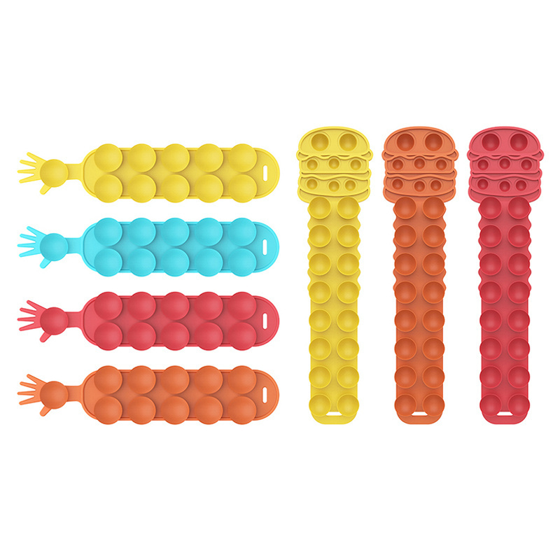 Sensory Pop Game Suction Cup Hand Hamburger Silicone Sucker Fidget Antistress Squidopop Toys