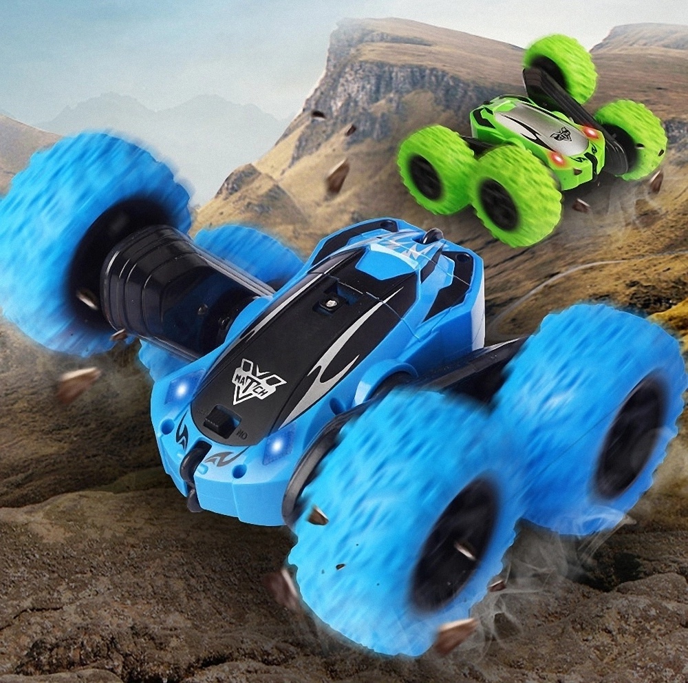 2.4G remote control cars toy double-sided rolling mini drift twist rc swing arm stunt car