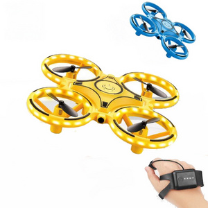 3-In-1 RC Induction Hand Watch Gesture Control Mini UFO  Drone With Led Light Toys