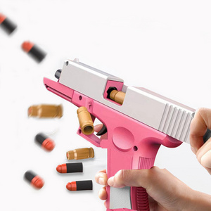 Shooting toy Clip Silencer EVA Manual Loading Plastic Small Soft Bullet Pistol Shell Ejection Gun