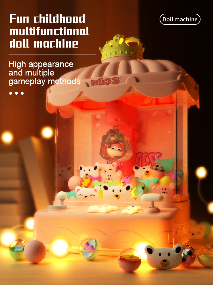 Fun Mini Candy doll Grabber Prize Dispenser Vending Toy Electronic Arcade Game  Mini Claw Machine for Kids