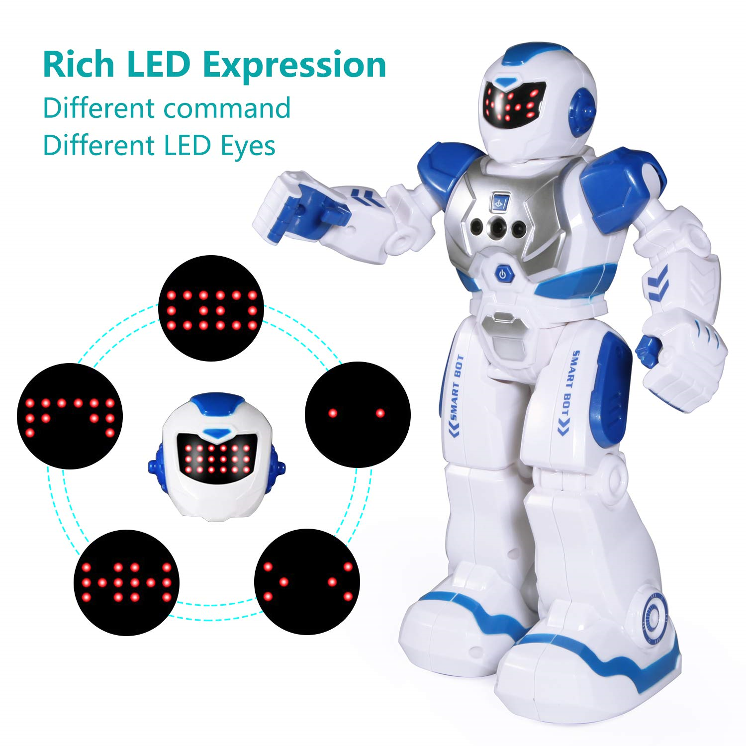 Intelligent Remote Control Induction Robots Toys with Light and Sound for Kids