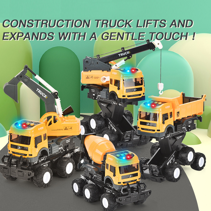 Yellow Engineering Excavator Inertia Car Vehicles Die Cast Metal Truck And Alloy Metal Car Toy Full Metal Dump Truck