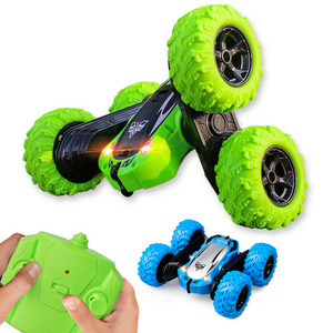 2.4G remote control cars toy double-sided rolling mini drift twist rc swing arm stunt car