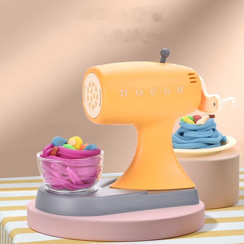 Kids toy diy color Play cooking noodle dough Clay Maker machine with bowl accessories