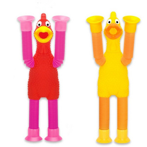 telescopic screaming chicken Fidget Sensory Anti-stress Squeeze Screaming Chicken Suction Cup Toys