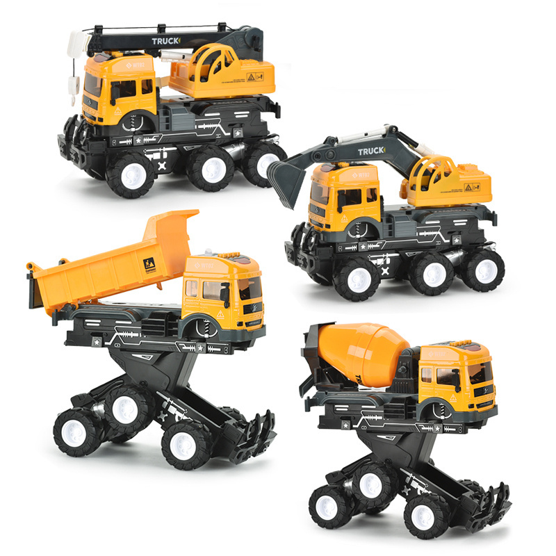 Yellow Engineering Excavator Inertia Car Vehicles Die Cast Metal Truck And Alloy Metal Car Toy Full Metal Dump Truck