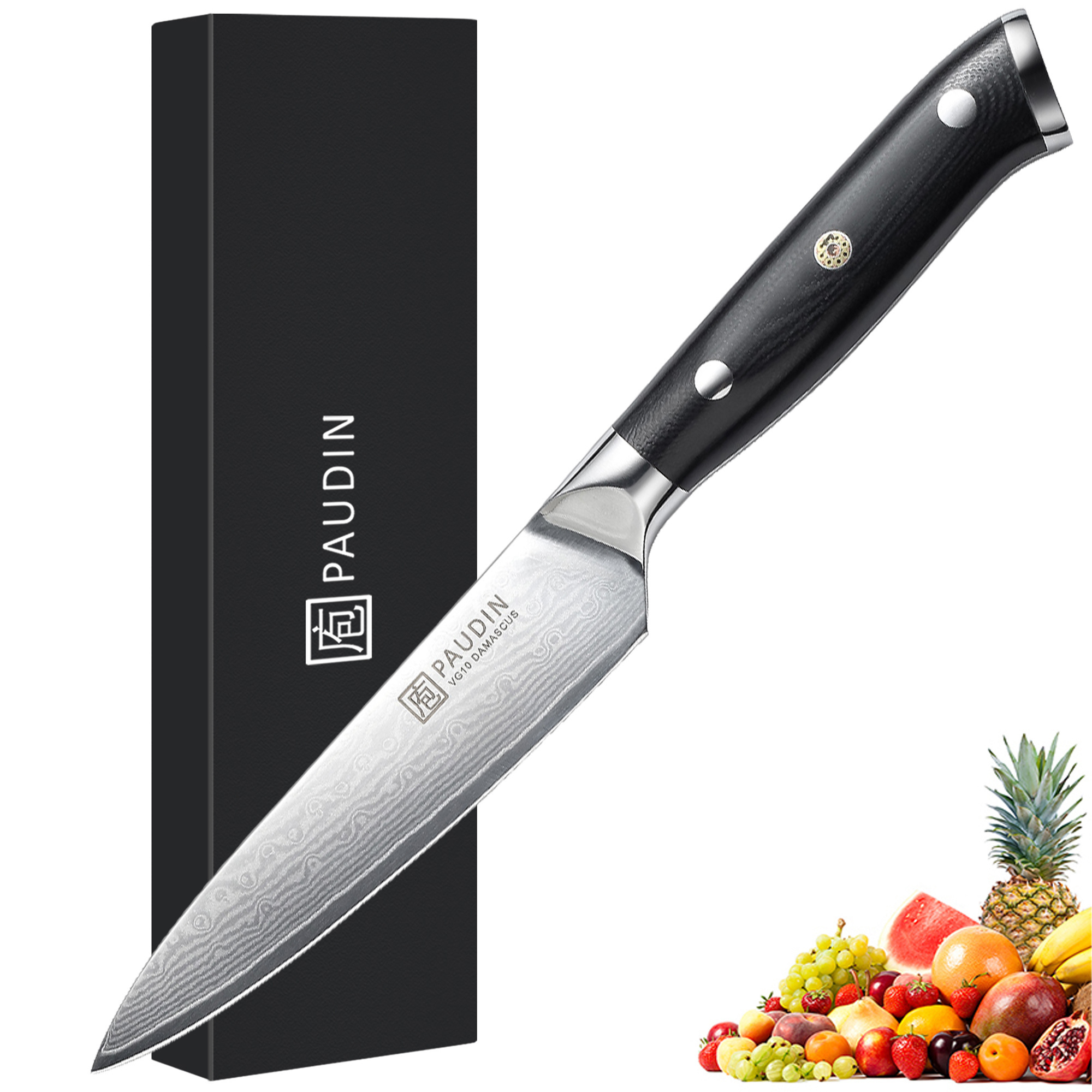 Multifunctional 5-inch Full Tang 67-layers Damascus Steel Blade With G10 Handle Utility Knife Kitchen Chef Knife