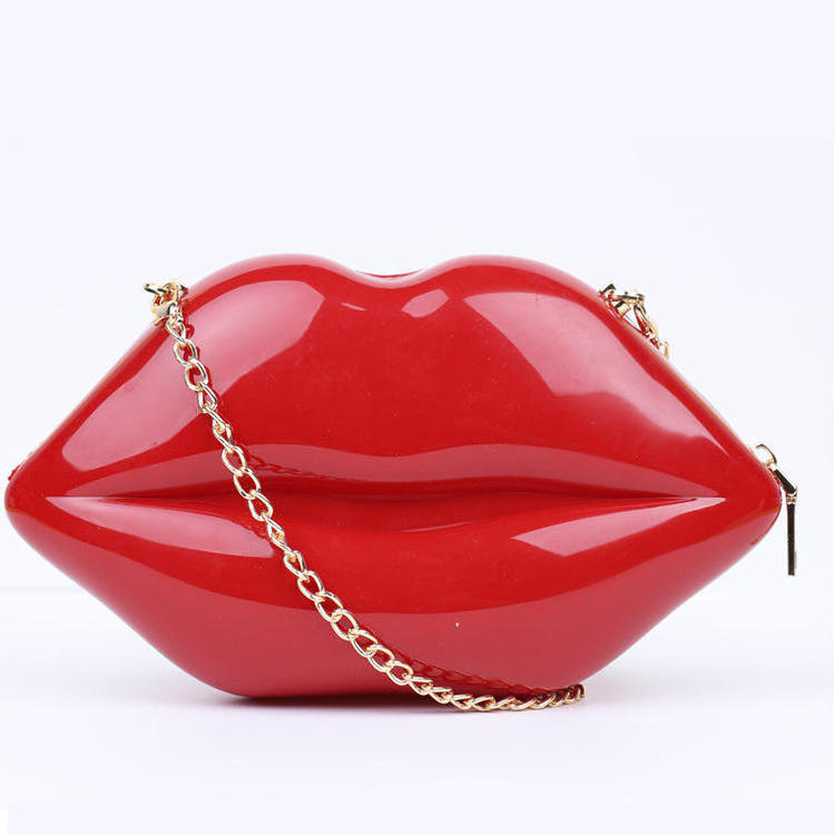 Wholesale Personalized Designer Red Lips Shaped Sexy Jelly Purses And Handbags For Women Handbags