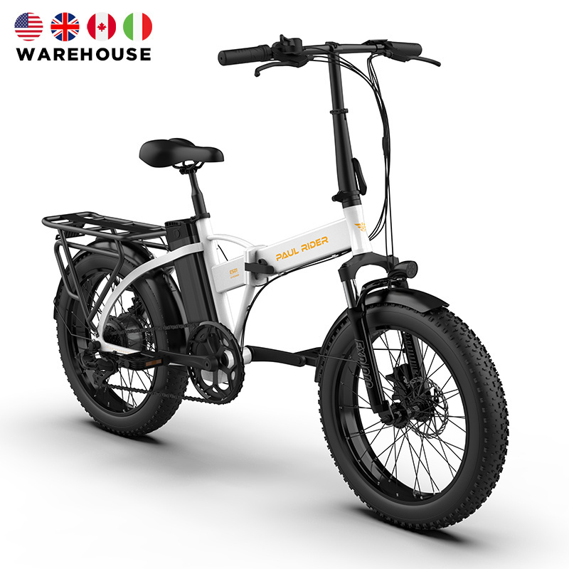 PAUL RIDER USA STOCK bicicleta electrica velo electrique 500W 750W fahrrad 20 inch city ebike Folding Electric fat tire e Bike