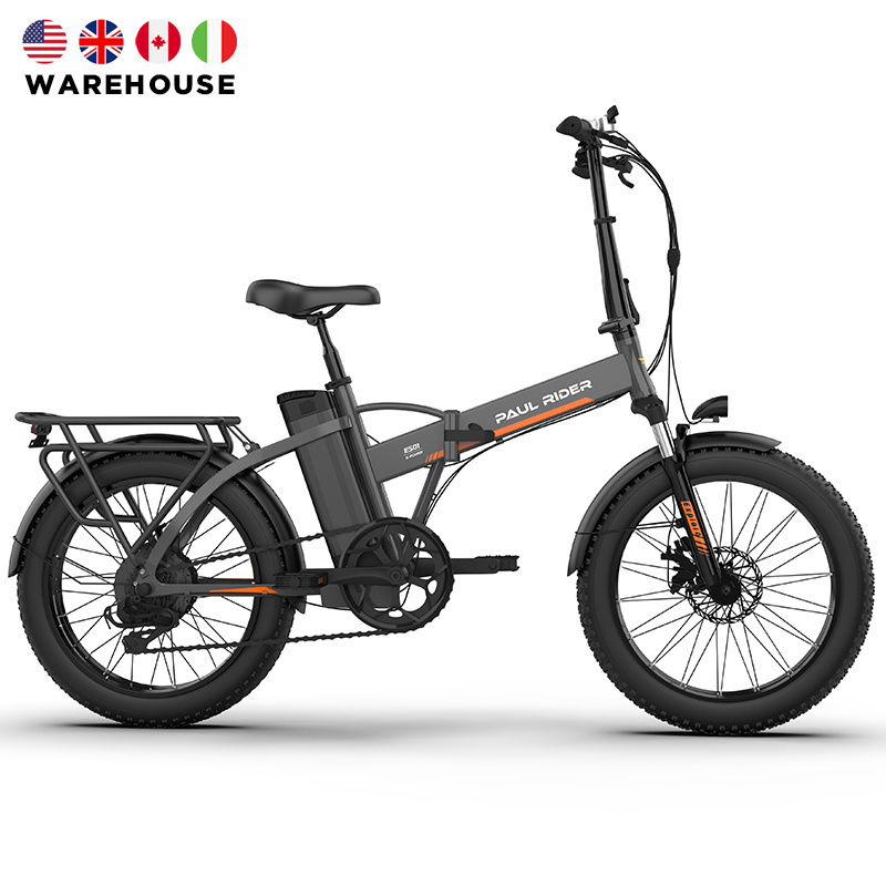 PAUL RIDER USA STOCK bicicleta electrica velo electrique 500W 750W fahrrad 20 inch city ebike Folding Electric fat tire e Bike